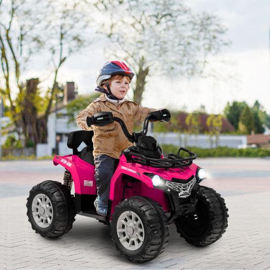 12V Kids Ride On ATV 4 Wheeler with MP3 and Headlights-Pink at Set Shop and Smile