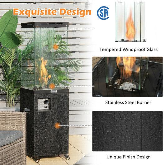 41 000 BTU Propane Patio Heater with Lockable Wheels-Black at Set Shop and Smile