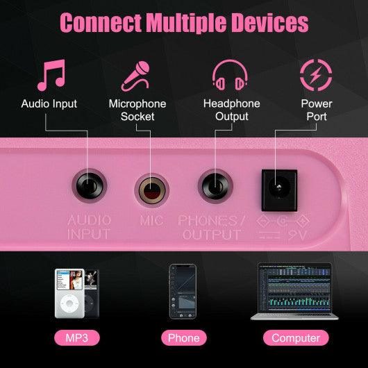 61-Key Electric Piano Keyboard for Beginner-Pink at Set Shop and Smile
