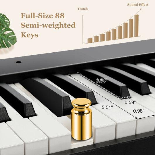 88-Key Foldable Digital Piano with MIDI and Wireless BT-Black at Set Shop and Smile