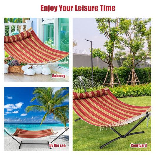 Outdoor Hammock with Detachable Pillow-Red at Set Shop and Smile