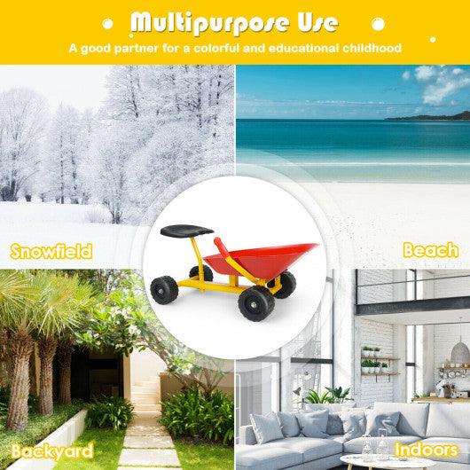 8" Heavy Duty Kids Ride-on Sand Dumper w/ 4 Wheels-Red at Set Shop and Smile