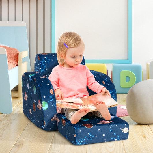 3-in-1 Convertible Kid Sofa Bed Flip-Out Chair Lounger for Toddler-Blue at Set Shop and Smile
