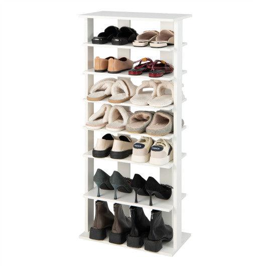 7 Tiers Vertical Shoe Rack for Front Door-White at Set Shop and Smile