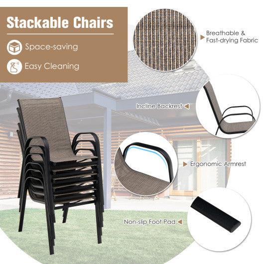 7-Piece Patio Dining Set with 6 Stackable Chairs at Set Shop and Smile