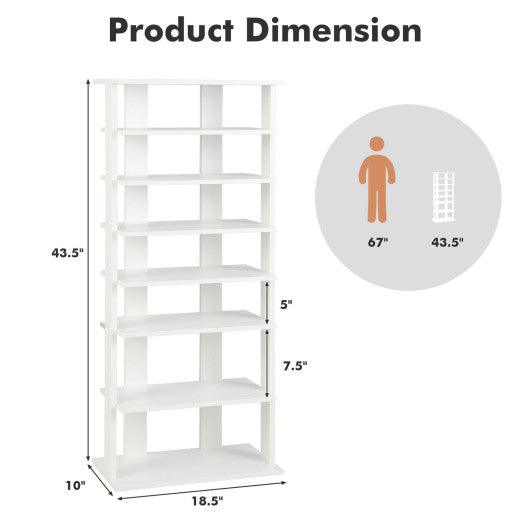 7 Tiers Vertical Shoe Rack for Front Door-White at Set Shop and Smile