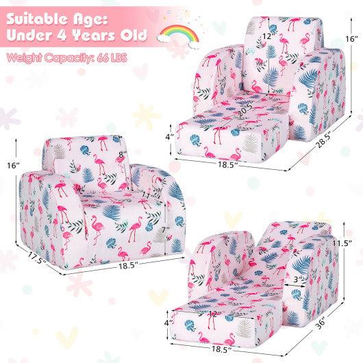 3-in-1 Convertible Kid Sofa Bed Flip-Out Chair Lounger for Toddler-Pink at Set Shop and Smile