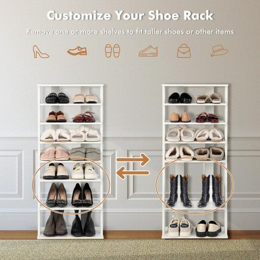 7 Tiers Vertical Shoe Rack for Front Door-White at Set Shop and Smile