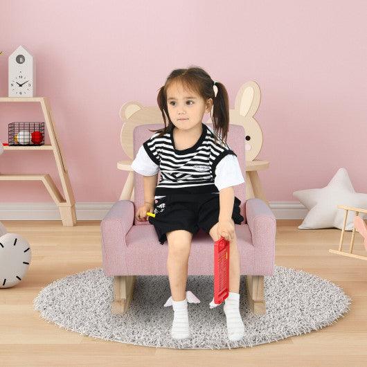 Kids Rocking Chair with Solid Wood Legs-Pink at Set Shop and Smile
