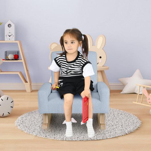 Kids Rocking Chair with Solid Wood Legs-Blue at Set Shop and Smile