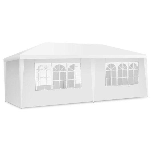 10 x 20 Feet 6 Sidewalls Canopy Tent with Carry Bag-White at Set Shop and Smile