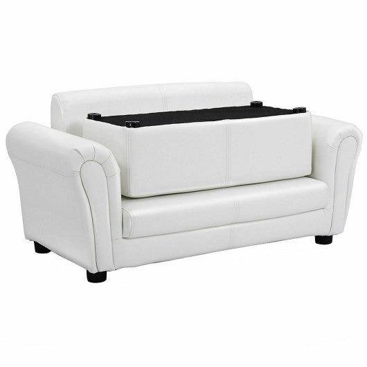 Soft Kids Double Sofa with Ottoman-White at Set Shop and Smile