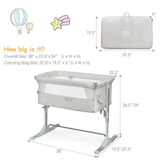 Travel Portable Baby Bed Side Sleeper Bassinet Crib with Carrying Bag-Beige at Set Shop and Smile