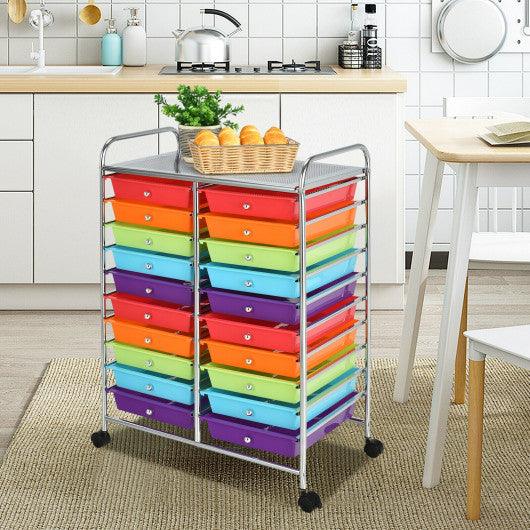 20 Drawers Storage Rolling Cart Studio Organizer-Multicolor at Set Shop and Smile