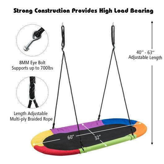 60 Inch Saucer Surf Outdoor Adjustable Swing Set-Colorful at Set Shop and Smile