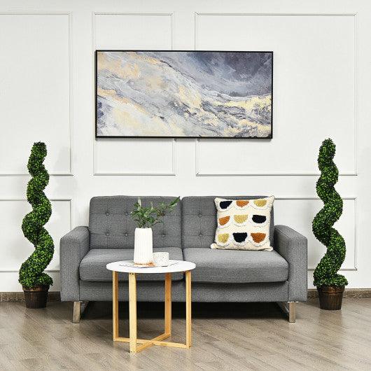 2 Pack 4 Feet Artificial Spiral Boxwood Topiary Indoor Outdoor Decor at Set Shop and Smile