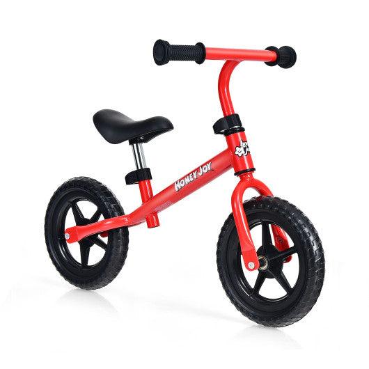 Kids No Pedal Balance Bike with Adjustable Handlebar and Seat-Red at Set Shop and Smile