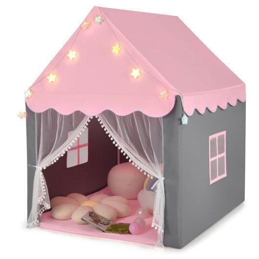 Kids Playhouse Tent with Star Lights and Mat-Pink at Set Shop and Smile