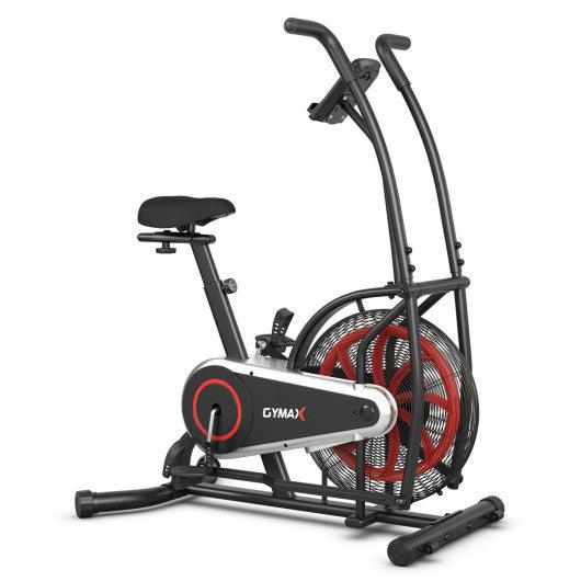 Upright Air Bike with Unlimited Resistance-Black at Set Shop and Smile