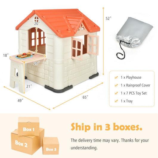 Kid’s Playhouse Pretend Toy House For Boys and Girls 7 Pieces Toy Set-Pink at Set Shop and Smile