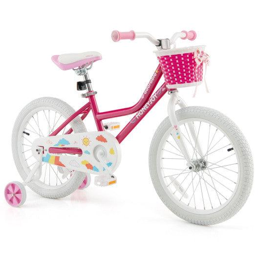 Kids Bicycle 18 Inch Toddler and Kids Bike with Training Wheels for 6-8 Year Old Kids-Pink at Set Shop and Smile