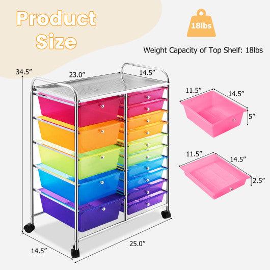 15 Drawers Rolling Storage Cart Organizer at Set Shop and Smile