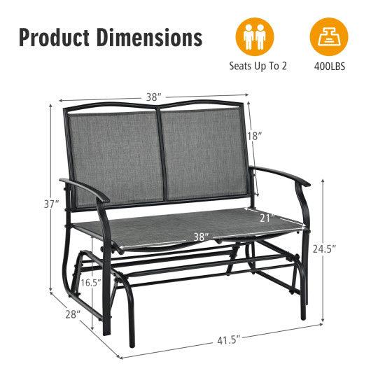 Iron Patio Rocking Chair for Outdoor Backyard and Lawn-Gray at Set Shop and Smile