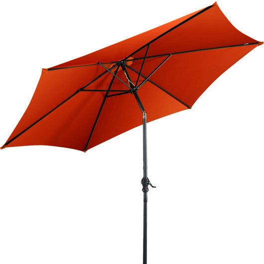 10ft 3 Tier Patio Umbrella Aluminum Sunshade Shelter Double Vented without Base-Burgundy at Set Shop and Smile