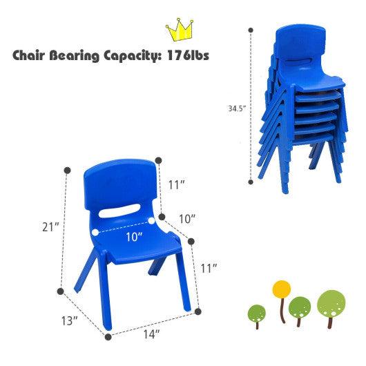 6-pack Kids Plastic Stackable Classroom Chairs-Blue at Set Shop and Smile