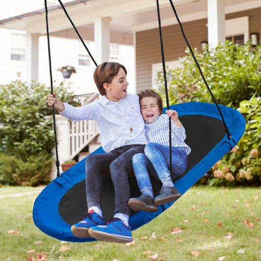 60 Inch Saucer Surf Outdoor Adjustable Swing Set-Blue+Black at Set Shop and Smile