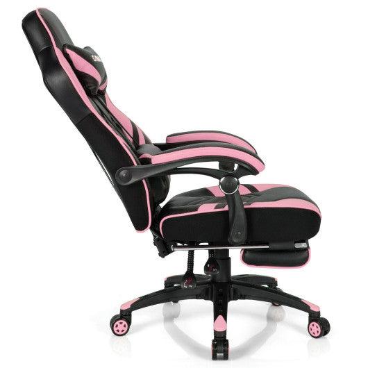 Adjustable Gaming Chair with Footrest for Home Office-Pink at Set Shop and Smile