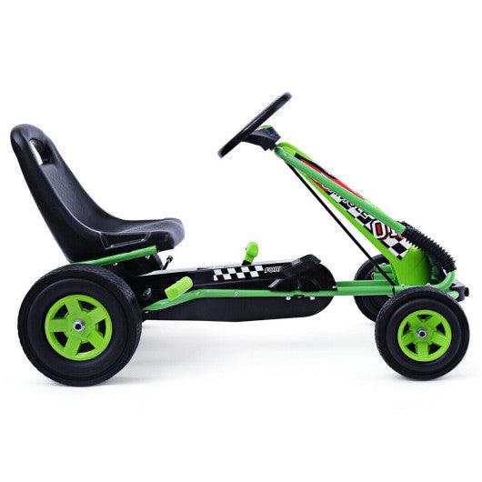 4 Wheels Kids Ride On Pedal Powered Bike Go Kart Racer Car Outdoor Play Toy-Green at Set Shop and Smile