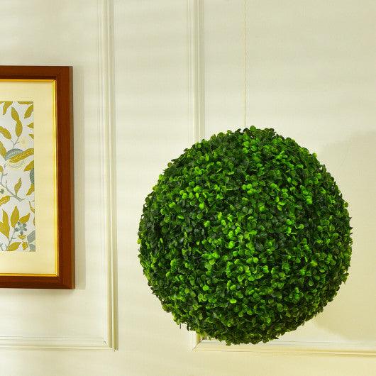 2 Pieces 15.7 Inch Artificial Boxwood Topiary Ball Tree Set at Set Shop and Smile