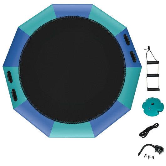 12 Feet Inflatable Splash Padded Water Bouncer Trampoline-Blue at Set Shop and Smile
