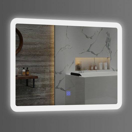 LED Wall-mounted Bathroom Rounded Arc Corner Mirror with Touch at Set Shop and Smile