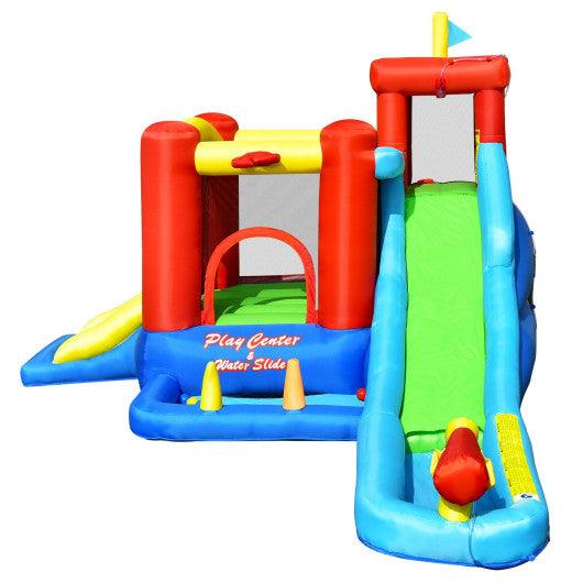 9-in-1 Inflatable Kids Water Slide Bounce House with 860W Blower at Set Shop and Smile