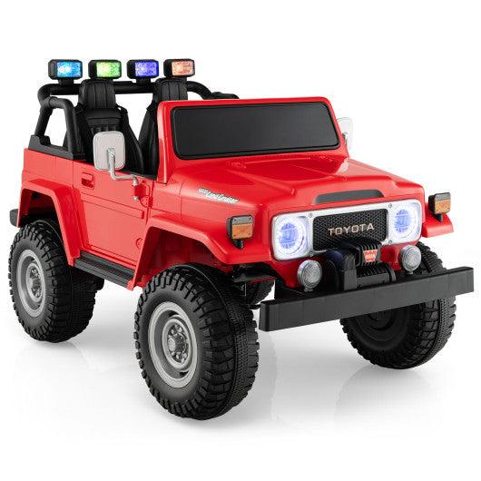 12V 2-Seat Licensed Kids Ride On Toyota FJ40 Car with 2.4G Remote Control-Red at Set Shop and Smile