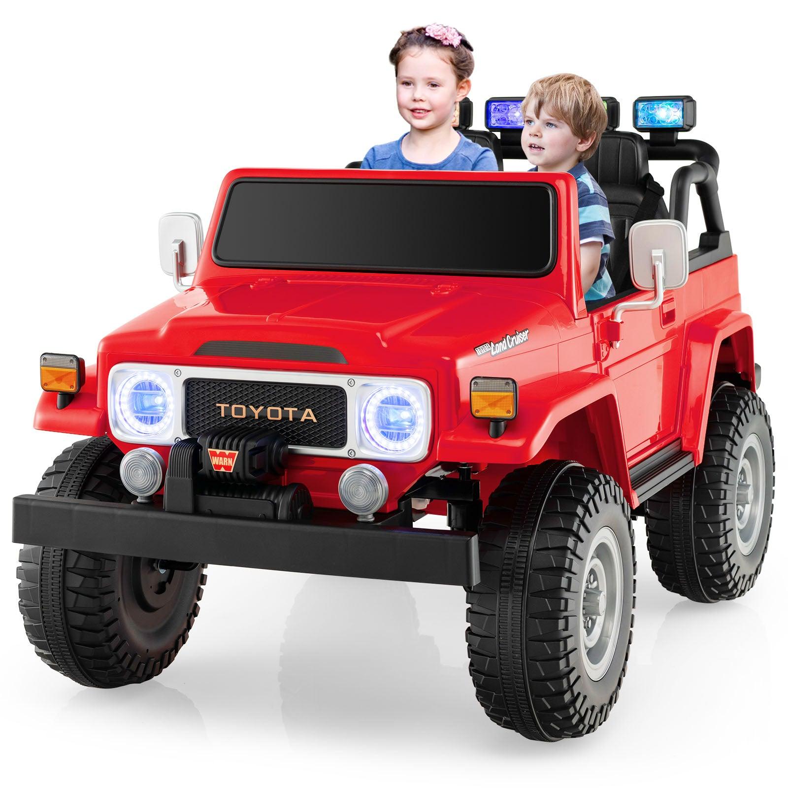 12V 2-Seat Licensed Kids Ride On Toyota FJ40 Car with 2.4G Remote Control-Red at Set Shop and Smile