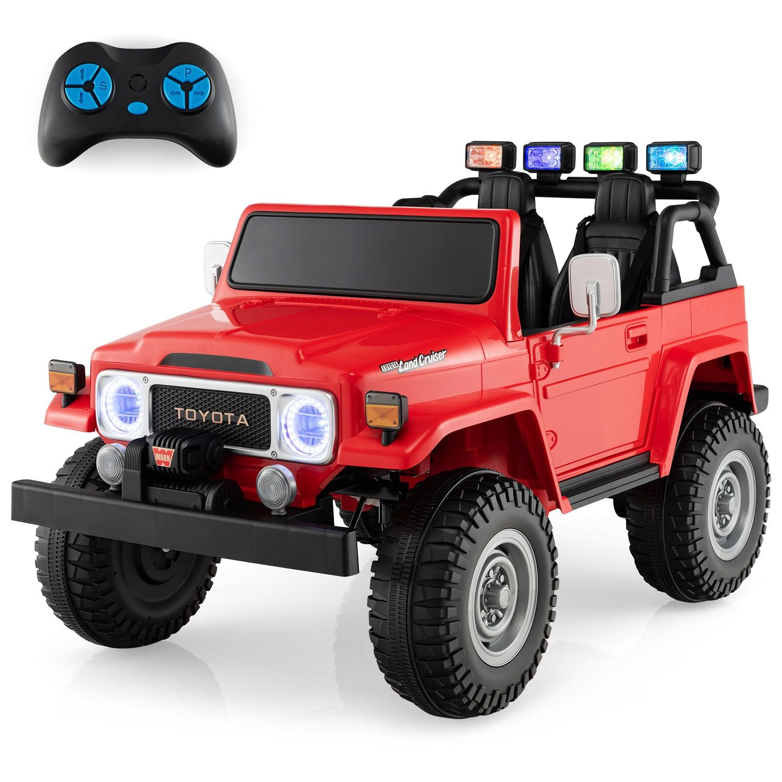12V 2-Seat Licensed Kids Ride On Toyota FJ40 Car with 2.4G Remote Control-Red at Set Shop and Smile