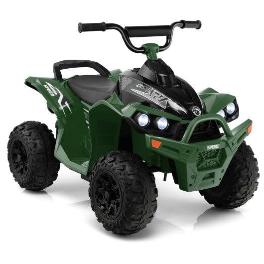 12V Kids Ride On ATV with High/Low Speed and Comfortable Seat-Army Green at Set Shop and Smile