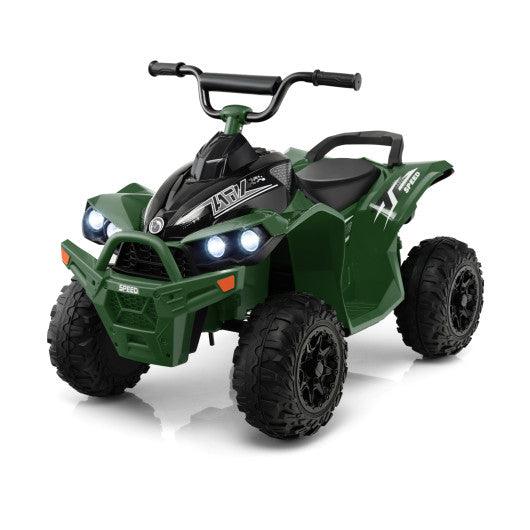 12V Kids Ride On ATV with High/Low Speed and Comfortable Seat-Army Green at Set Shop and Smile