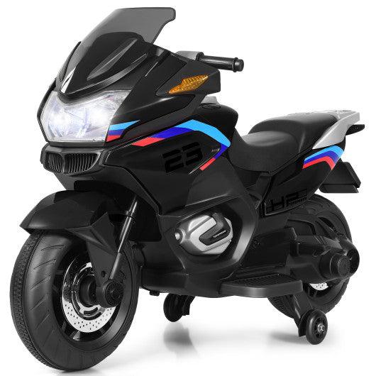 12V Kids Ride On Motorcycle Electric Motor Bike-Black at Set Shop and Smile