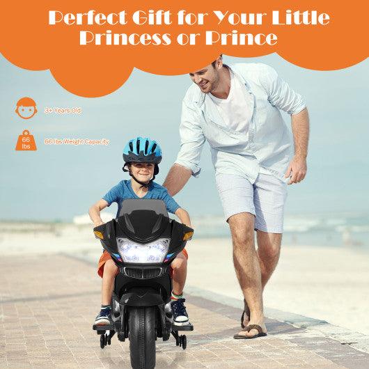 12V Kids Ride On Motorcycle Electric Motor Bike-Black at Set Shop and Smile