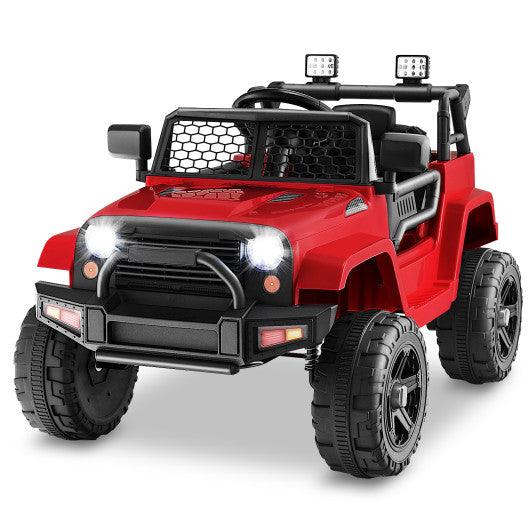 12V Kids Ride On Truck with Remote Control and Headlights-Red at Set Shop and Smile