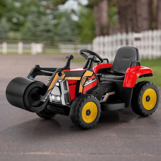 12V Kids Ride on Road Roller with 2.4G Remote Control-Red at Set Shop and Smile