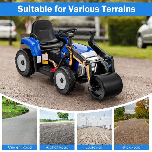 12V Kids Ride on Road Roller with 2.4G Remote Control-Blue at Set Shop and Smile