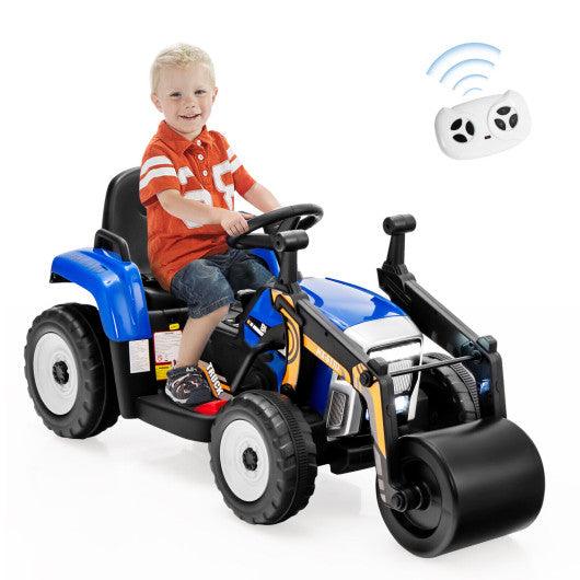 12V Kids Ride on Road Roller with 2.4G Remote Control-Blue at Set Shop and Smile