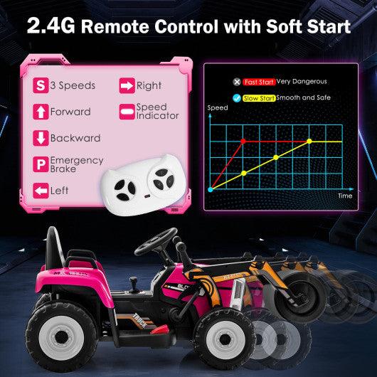 12V Kids Ride on Road Roller with 2.4G Remote Control-Pink at Set Shop and Smile