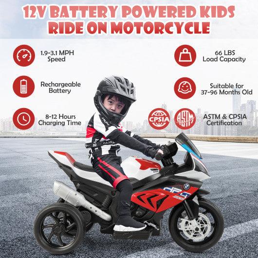 12V Licensed BMW Kids Motorcycle Ride-On Toy for 37-96 Months Old Kids-Red at Set Shop and Smile