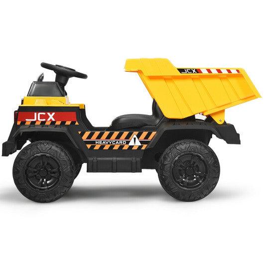 12V Battery Kids Ride On Dump Truck with Electric Bucket at Set Shop and Smile